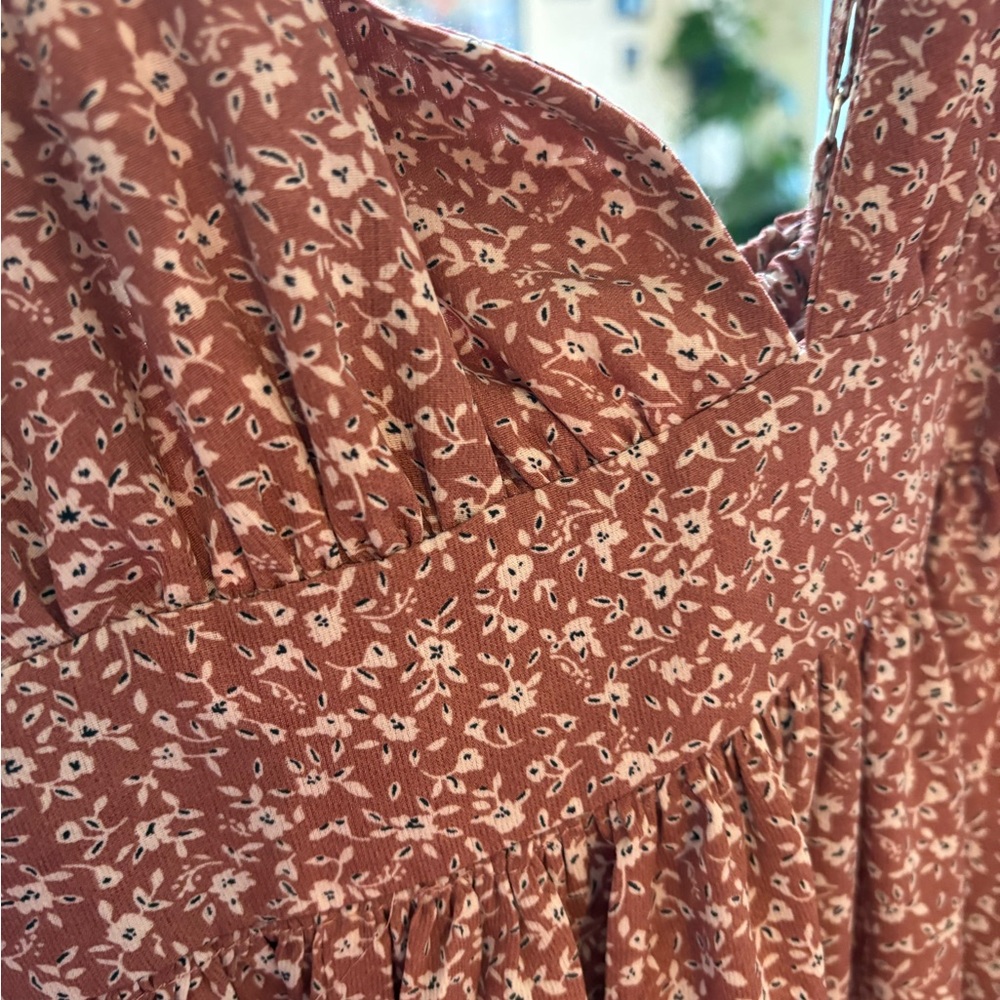 Blush Bj mauve floral maxi dress size L - Picture 10 of 15